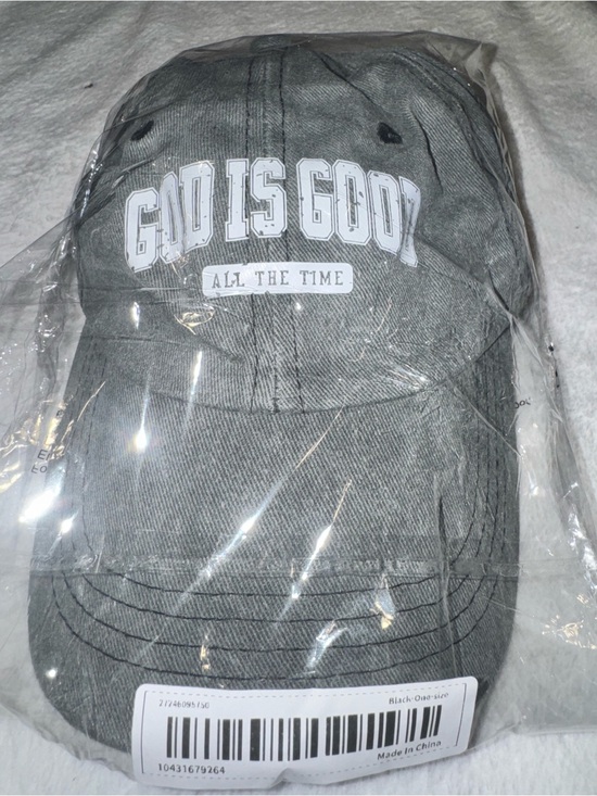 unbranded Accessories - Hat “God Is Good All The Time” Grey Adjustable Baseball Cap NEW